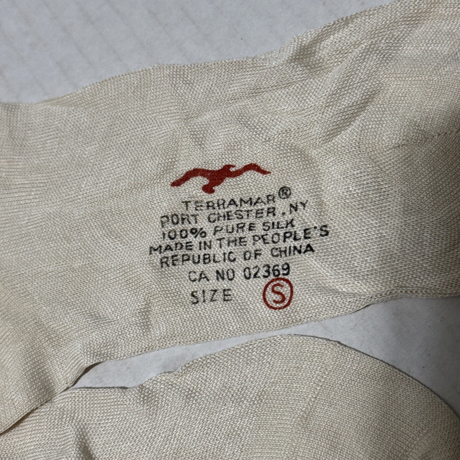 Vintage Terramar 80s Long Socks New With Out Tags Cream 100% Pure Silk Rare Find — image 2 of 8